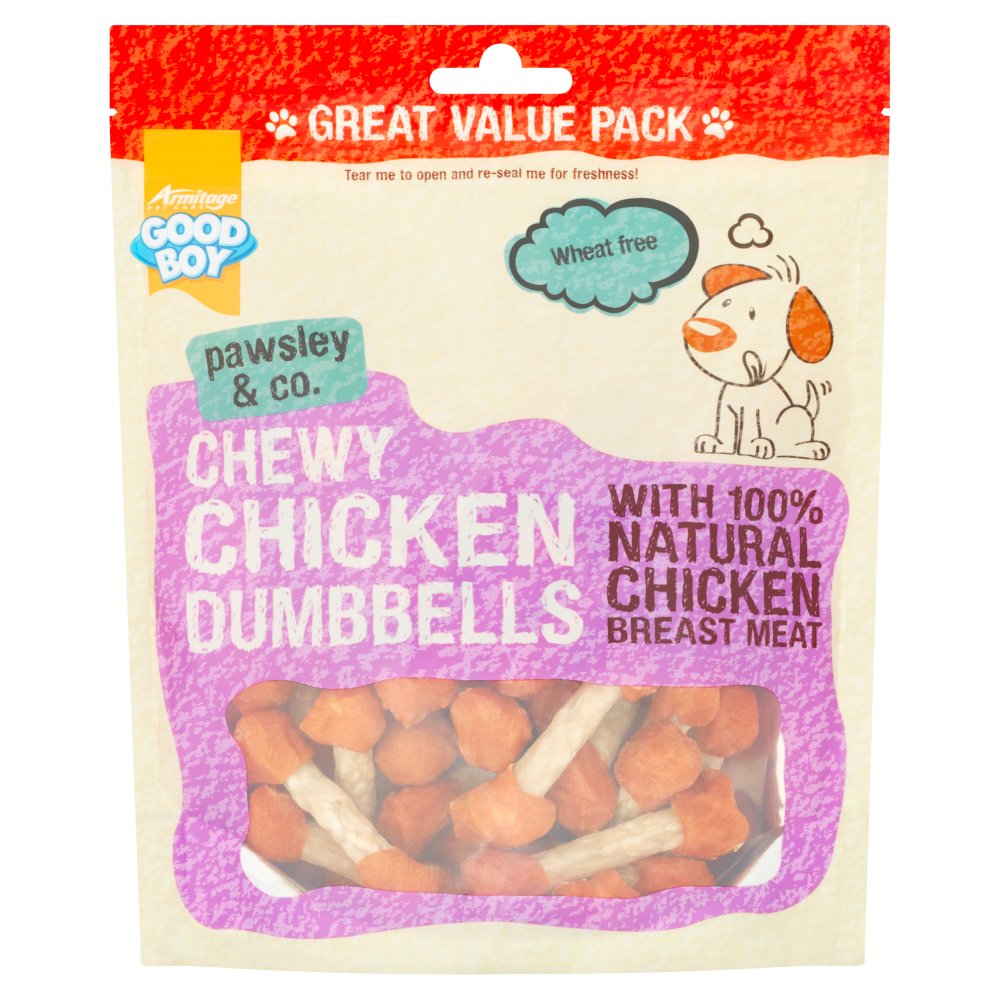 Good Boy Pawsley & Co. Chewy Chicken Dumbbells 350g (Pack of 1)