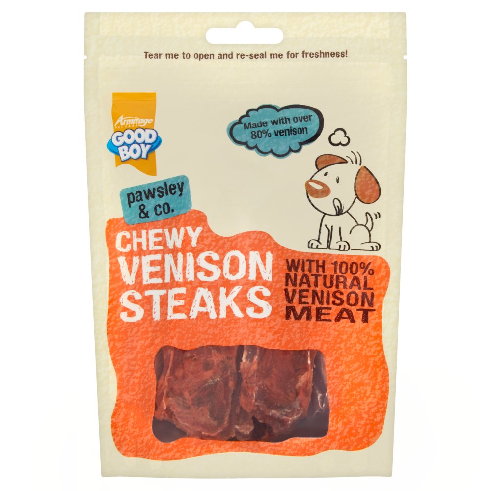 Good Boy Pawsley & Co. Chewy Venison Steaks 80g (Pack of 1)