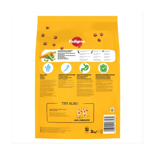 PEDIGREE COMPLETE Puppy Dry Food Poultry and Vegetables 3kg(Pack of 3)