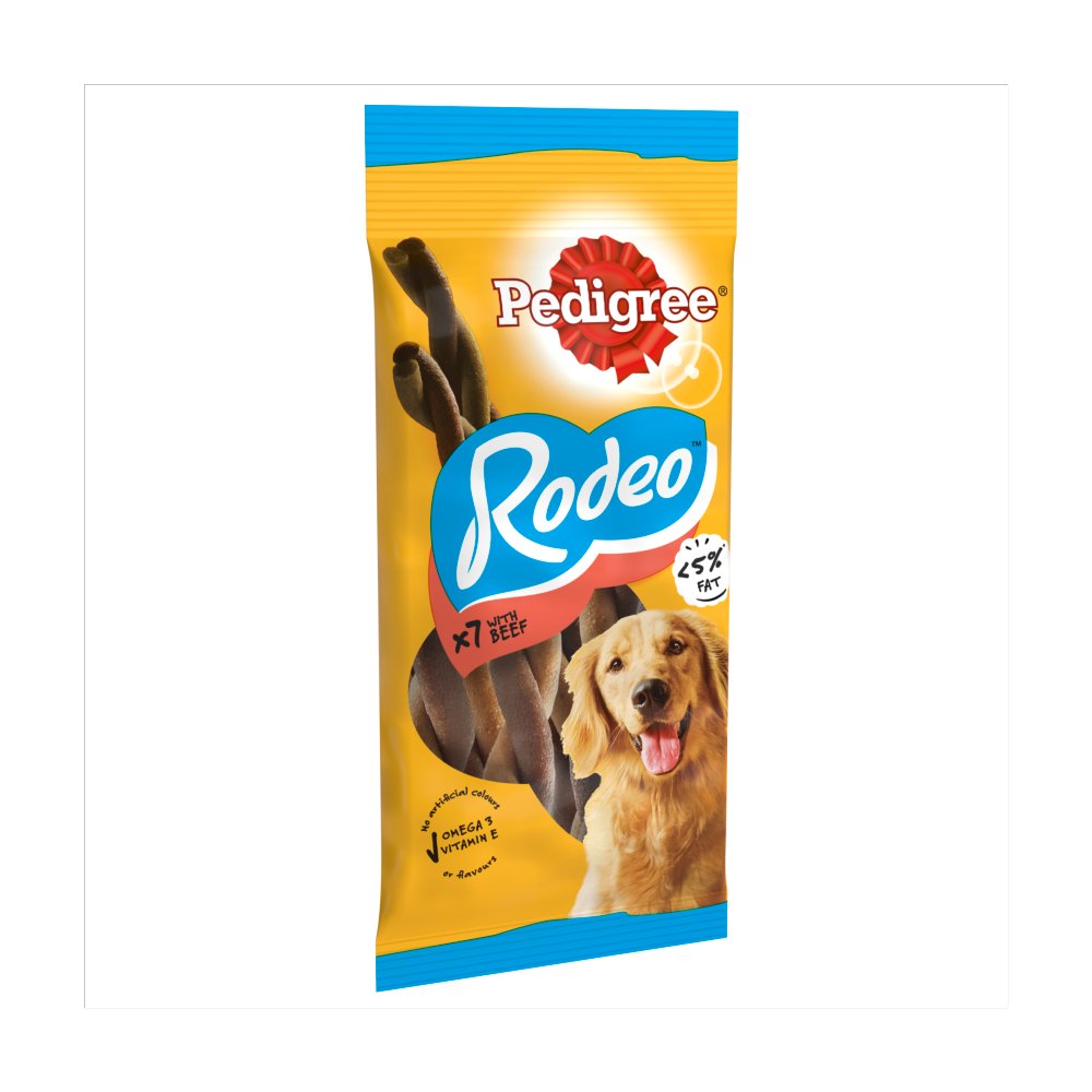 PEDIGREE RODEO Adult Dog Treats Beef 7 Sticks 123g (Pack of 12) - Hungry Tails