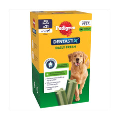 Pedigree Dentastix Fresh Daily Dental Chews Large Dog Treat 21 Sticks 810g (Pack of 4)