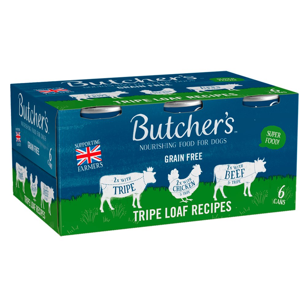 Butcher's Tripe Loaf Recipes Wet Dog Food Tins 6 x 400g (Pack of 4)