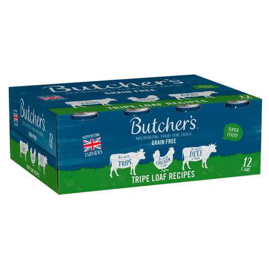 Butcher's Tripe Loaf Recipes Wet Dog Food Tins 12 x 400g (Pack of 2)