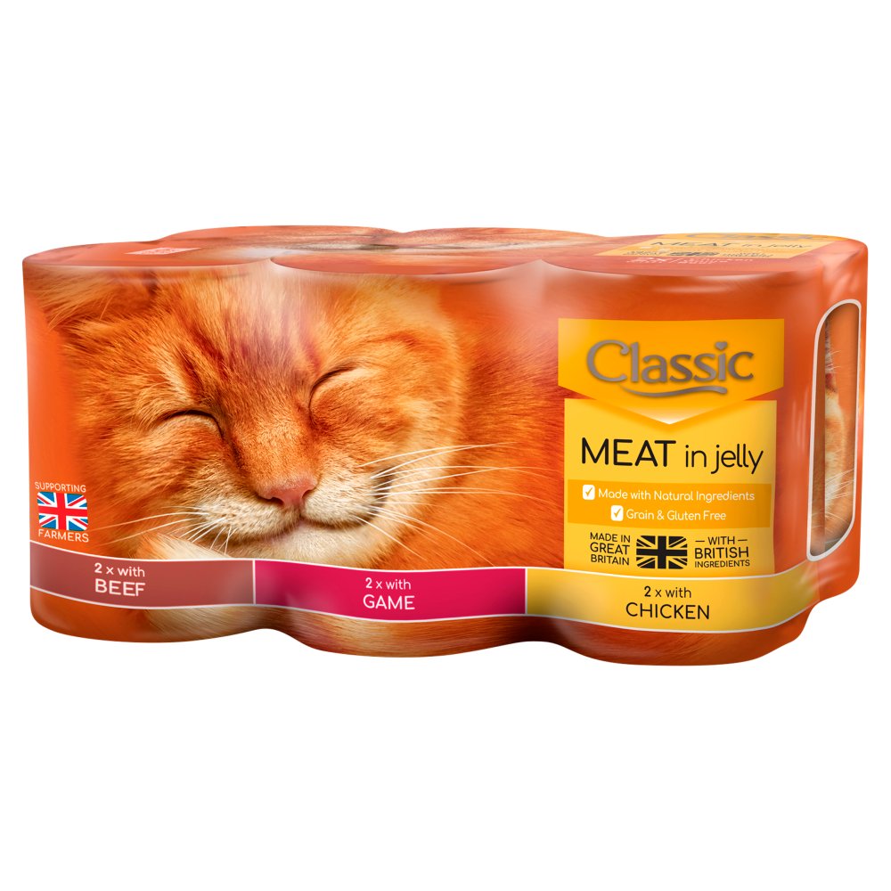 Butcher's Classic Meat in Jelly Cat Food Tins 6 x 400g (Pack of 1)