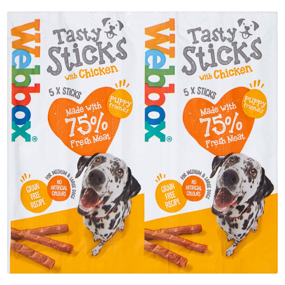 Webbox Tasty Sticks with Chicken 5pcs 55g (Pack of 18) - Hungry Tails