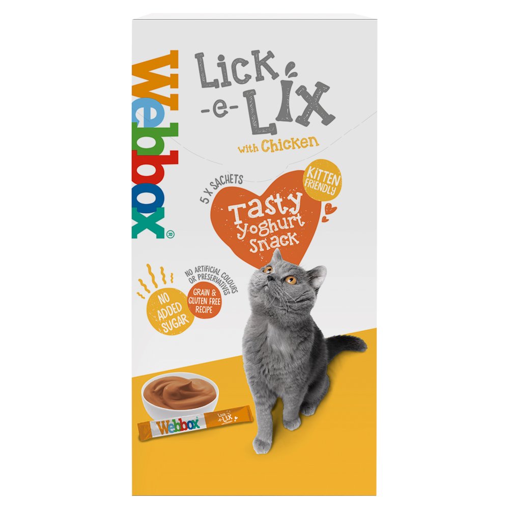 Webbox Lick-e-Lix with Chicken Tasty Yoghurty Treat 5 x 15g (Pack of 10) - Hungry Tails