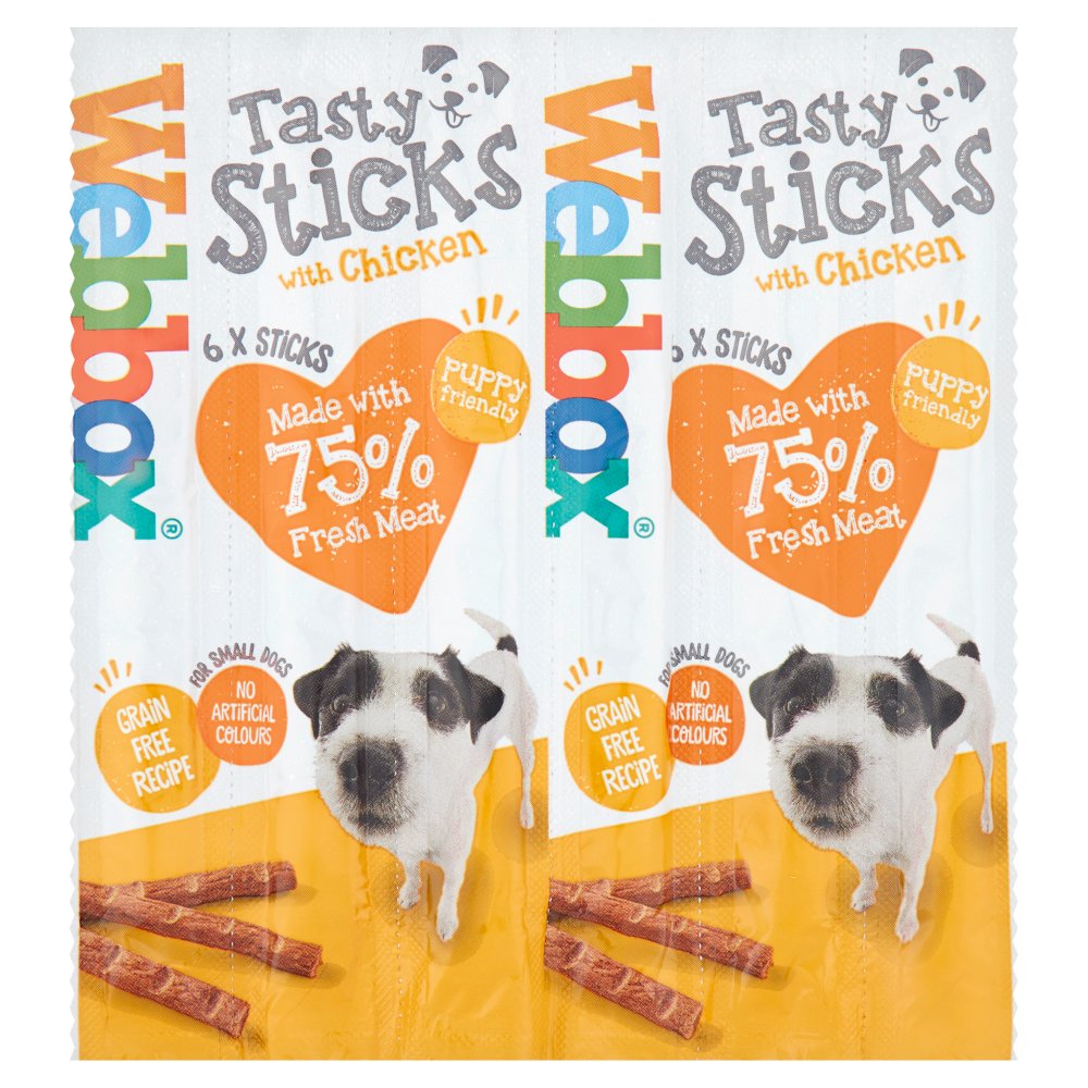 Webbox Tasty Sticks with Chicken 6 Pcs per Pack, 30g (Pack of 12)