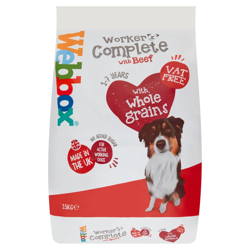 Webbox Worker Complete with Beef for 1-7 Years Dog 15kg (Pack of 1) - Hungry Tails