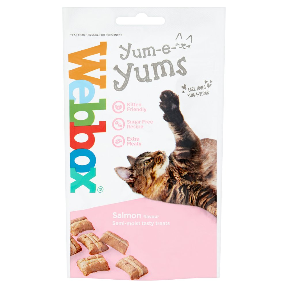 Webbox Yum e Yums, Semi Moist Tasty Treats Salmon Flavour 40g (Pack of 9)