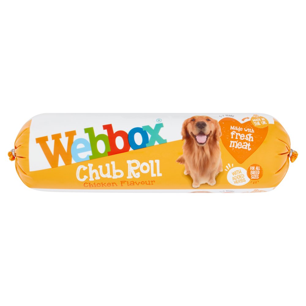 Webbox Chub Roll Chicken Flavour Dog Food for 1-7 Years 720g (Pack of 15) - Hungry Tails