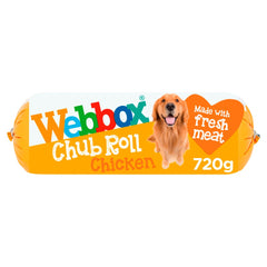 Webbox Chub Roll Chicken Flavour Dog Food for 1-7 Years 720g (Pack of 15) - Hungry Tails