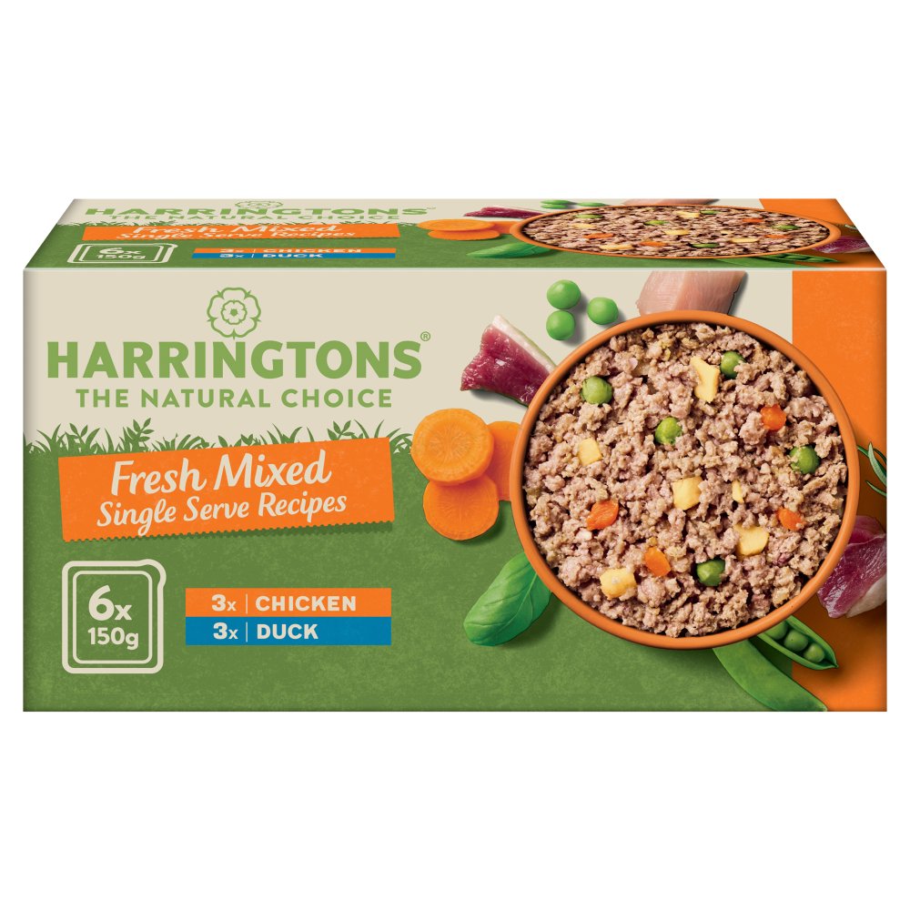 Harringtons Fresh Mixed Single Serve Recipes with Veg Adult Grain Free 6 x 150g (Pack of 1)