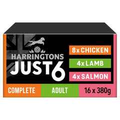 Harringtons Just 6 Wet Dog Food Multi Pack Trays 16 x 380g (Pack of 1)