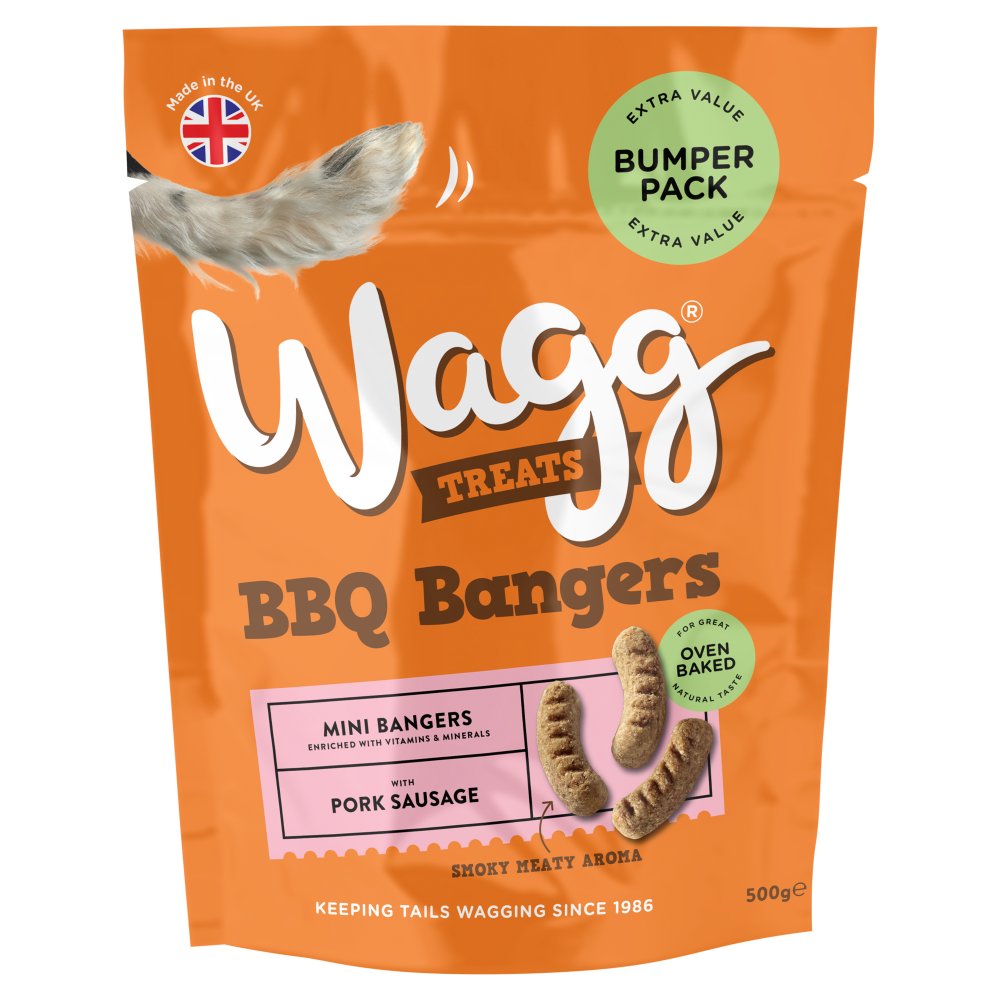 Wagg Treats BBQ Bangers 500g (Pack of 5)