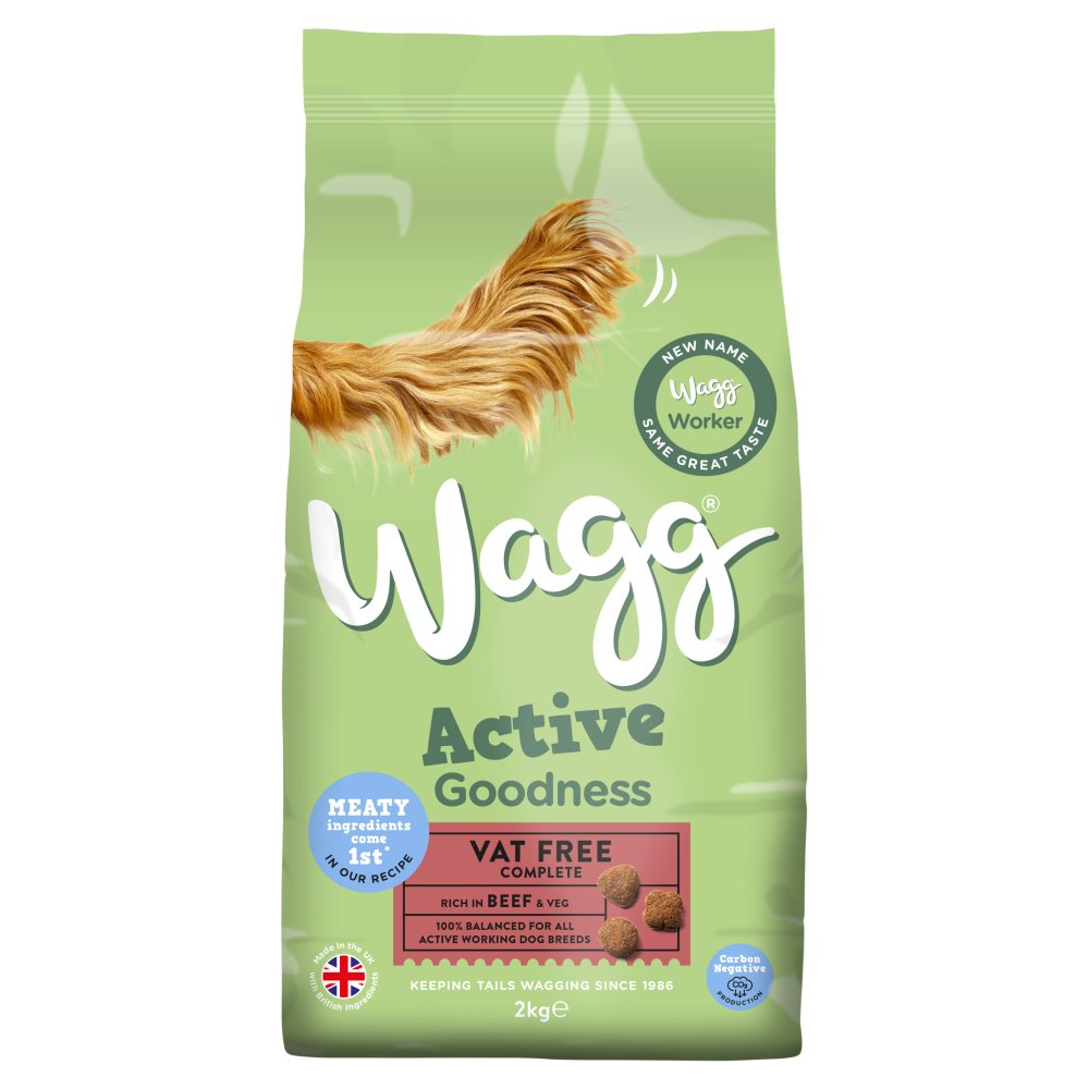 Wagg Active Goodness Vat Free Complete Rich in Beef & Veg 2kg (Pack of 4) - Hungry Tails