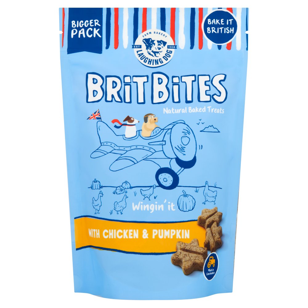 Laughing Dog Farm Bakery Brit Bites with Chicken & Pumpkin 175g (Pack of 7)