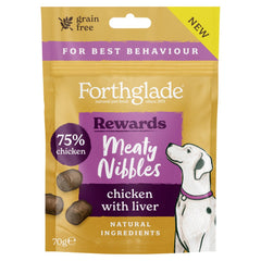 Forthglade Rewards Meaty Nibbles Chicken with Liver 70g (Pack of 10)