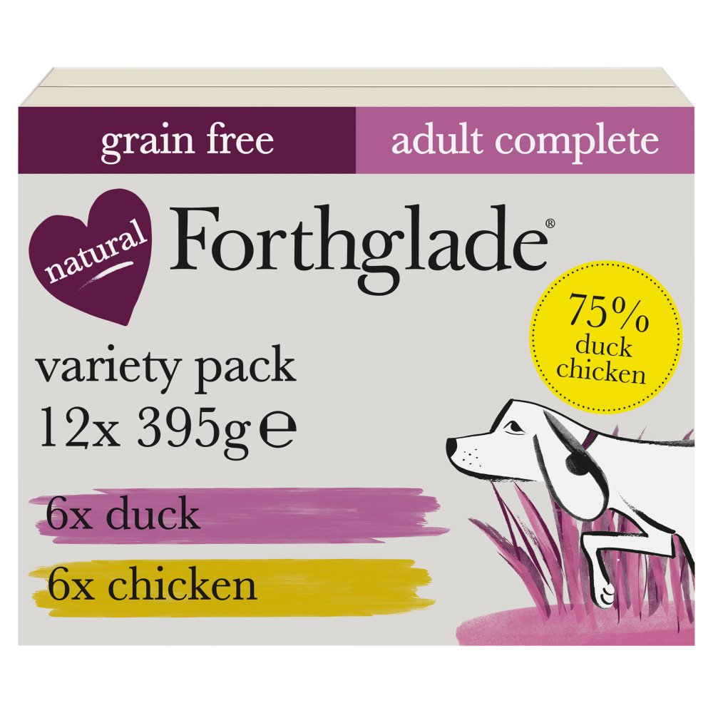 Forthglade Variety Pack Duck and Chicken Complete Meal Adult 1yr+ 12 x 395g (Pack of 1)