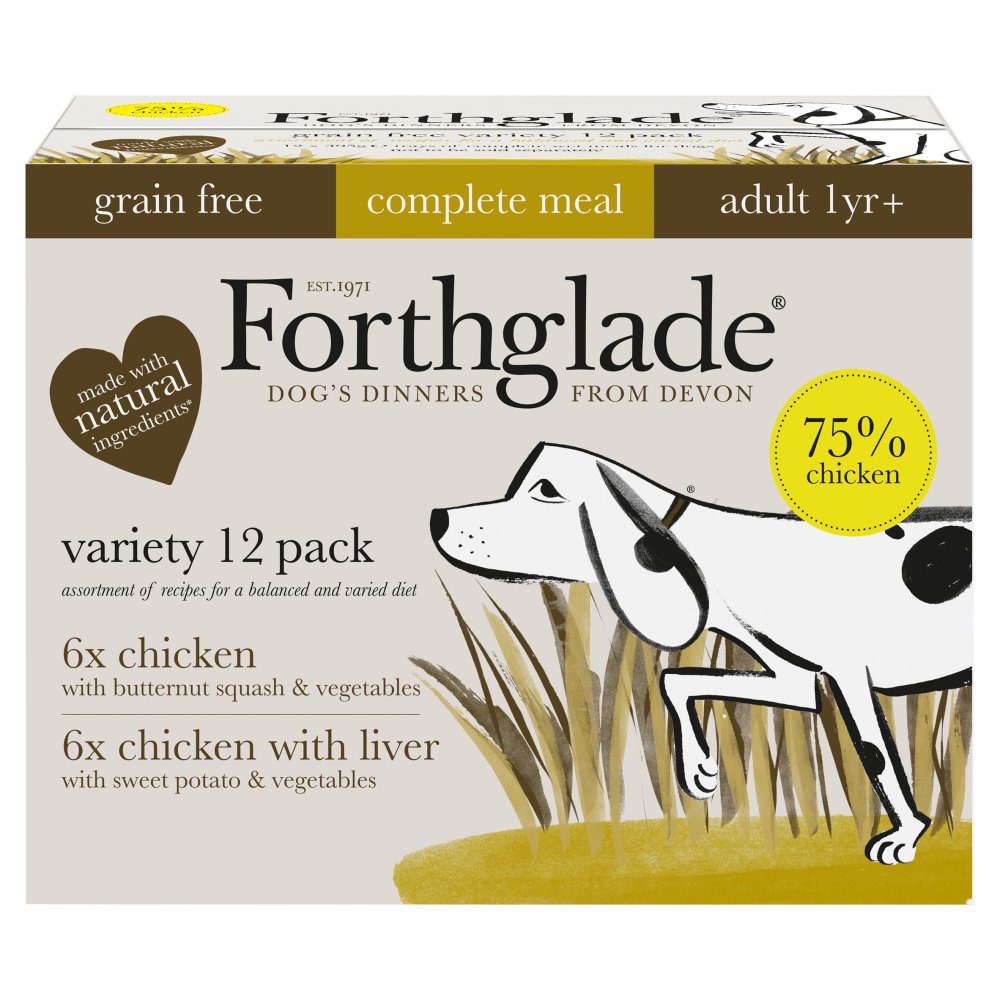 Forthglade Grain Free Complete Meal Chicken Adult 1yr+ 12 x 395g (Pack of 1)