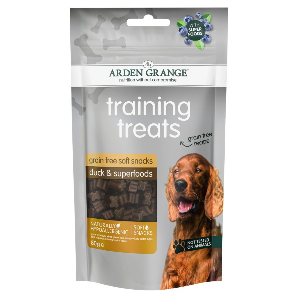 Arden Grange Duck & Superfoods Grain Free Dog Food Soft Snacks Training Treats 80g (Pack o f 1)