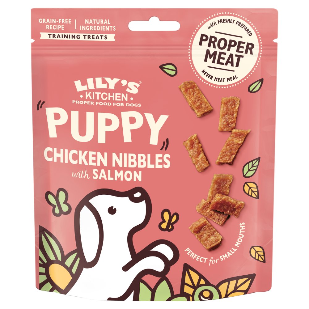 Lily's Kitchen Puppy Chicken Nibbles with Salmon Puppy Treats 70g (Pack of 8)