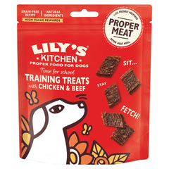 Lily's Kitchen Time for School Training Treats with Chicken & Beef Adult Dogs 70g (Pack of 8)