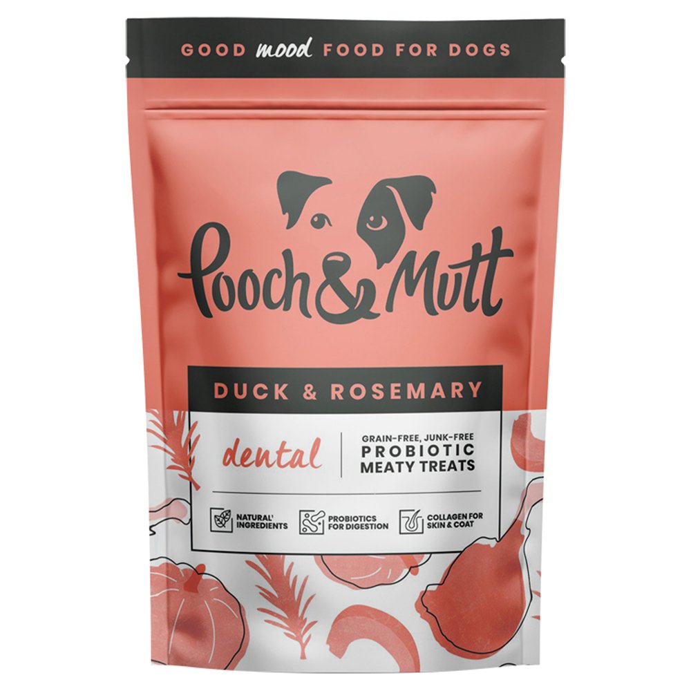 Pooch & Mutt Duck & Rosemary Probiotic Meaty Treats for Dental Health 120g (Pack of 7)