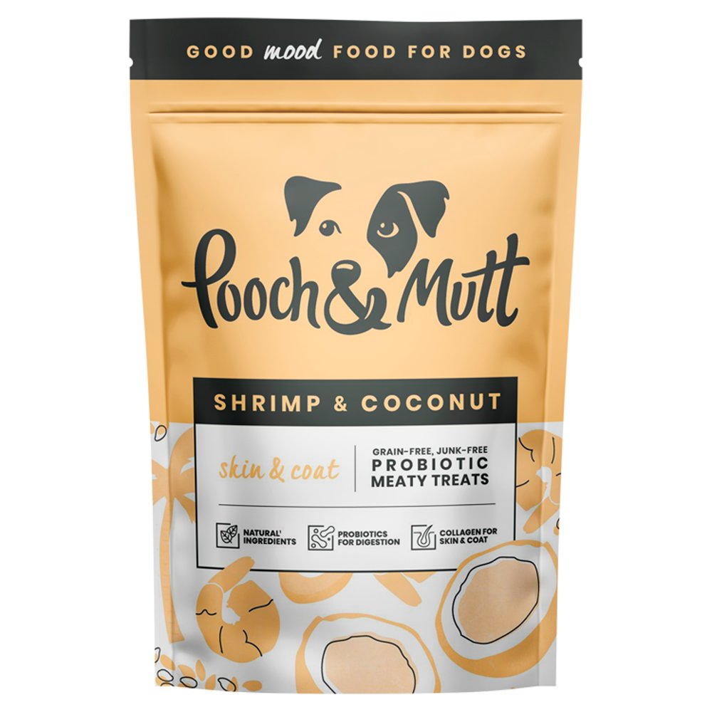 Pooch & Mutt Shrimp & Coconut Probiotic Meaty Treats for Skin & Coat 120g (Pack of 7)