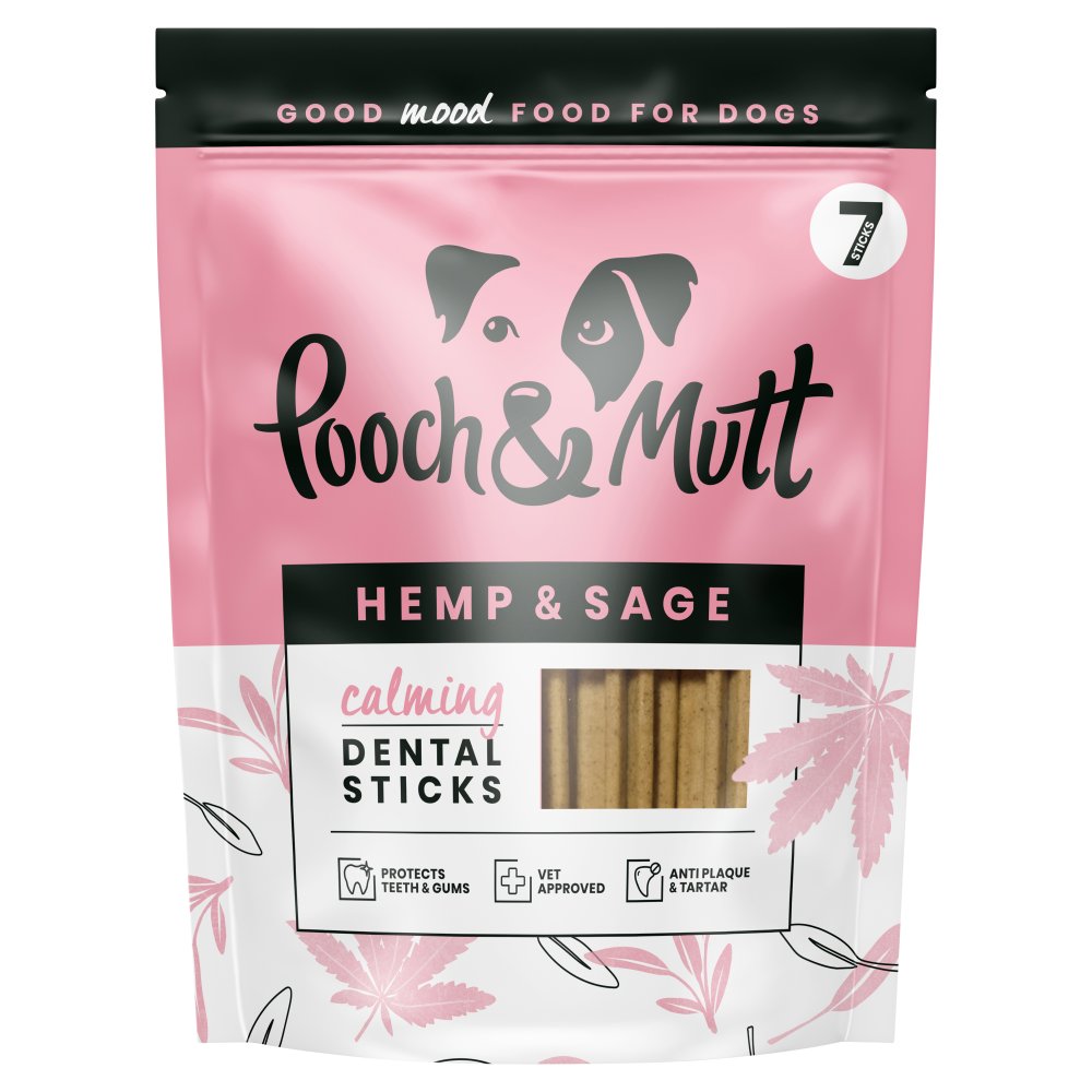 Pooch & Mutt Hemp & Sage Calming Dental Sticks 251g (Pack of 10)