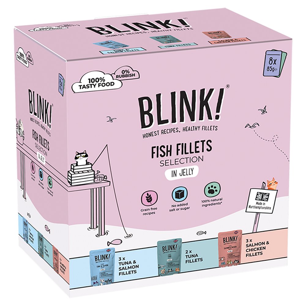 Blink! Fish Fillets Selection in Jelly 8 x 85g (Pack of 1)