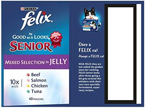 FELIX As Good As it Looks Senior 7+ Meat in Jelly Cat Food 12x100g (Pack of 1)