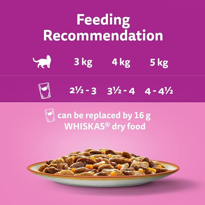 Whiskas 1+ Duo Meaty Combos Adult Cat Food in Jelly 12 x 85g (Pack of 4)