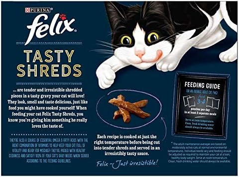 FELIX Tasty Shreds Mixed Selection in Gravy Cat Food 12x80g (Pack of 1)