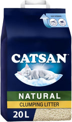 Catsan Natural 100% Biodegradable Clumping Odour Control Cat Litter 20L (Pack of 1)