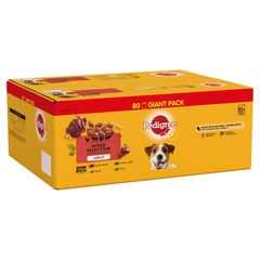 Pedigree Adult Wet Dog Food Pouches Mixed in Jelly Giant Pack 80 x 100g (Pack of 1)