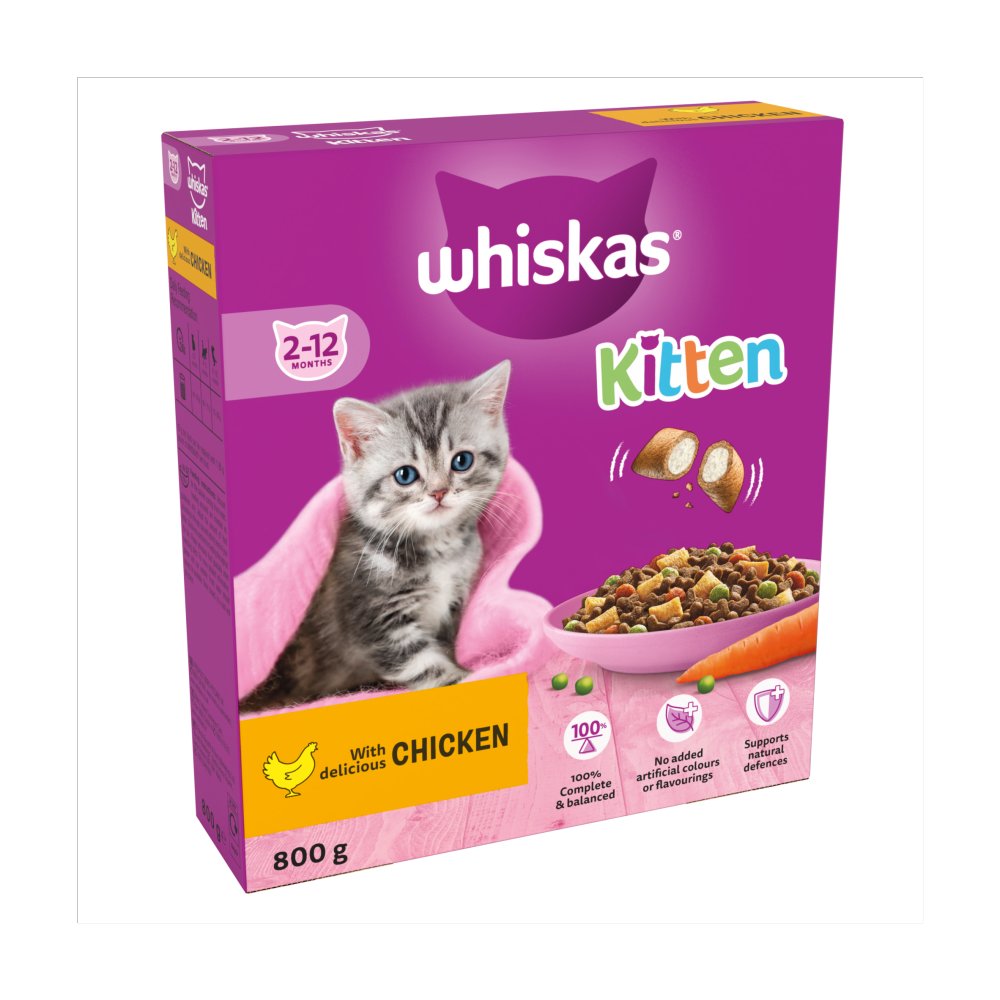 Whiskas Kitten Chicken Dry Food 800g (Pack of 5)