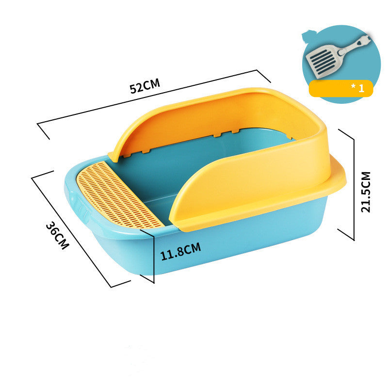 Pet Litter Tray Sand Box Container Open Top Bedpan Cat Litter Box