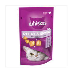 Whiskas Relax & Unwind Adult Cat Treats with Chicken 45g (Pack of 8)