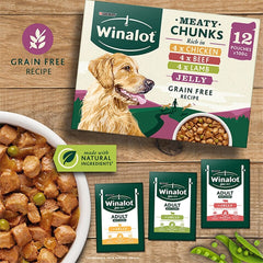 WINALOT Meaty Chunks Small Dog Mixed in Jelly Dog Food 12x100g (Pack of 1)