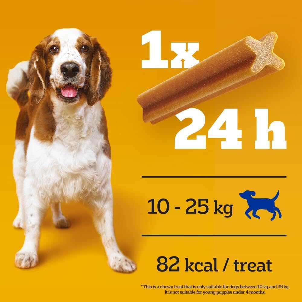 Pedigree Dentastix Daily Adult Medium Dog Treats 3 x Dental Sticks 77g (Pack of 18) - Hungry Tails