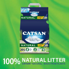 Catsan Natural 100% Biodegradable Clumping Odour Control Cat Litter 20L (Pack of 1)