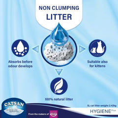 Catsan Hygiene Non-Clumping Odour Control Cat Litter 5L (Pack of 1) - Hungry Tails