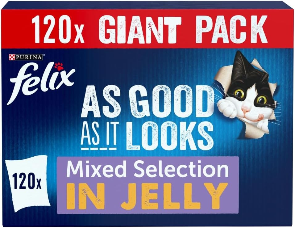 Felix As Good as It Looks Mixed Selection in Jelly 12 x 100g (1.2kg) (Pack of 1) - Hungry Tails