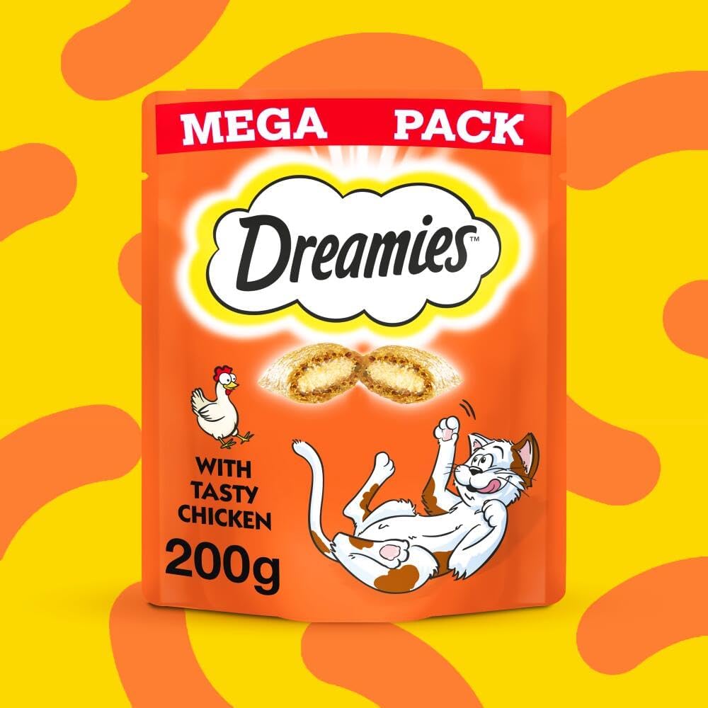 Dreamies Cat Treat Biscuits with Chicken Mega Pack 200g (Pack of 6)