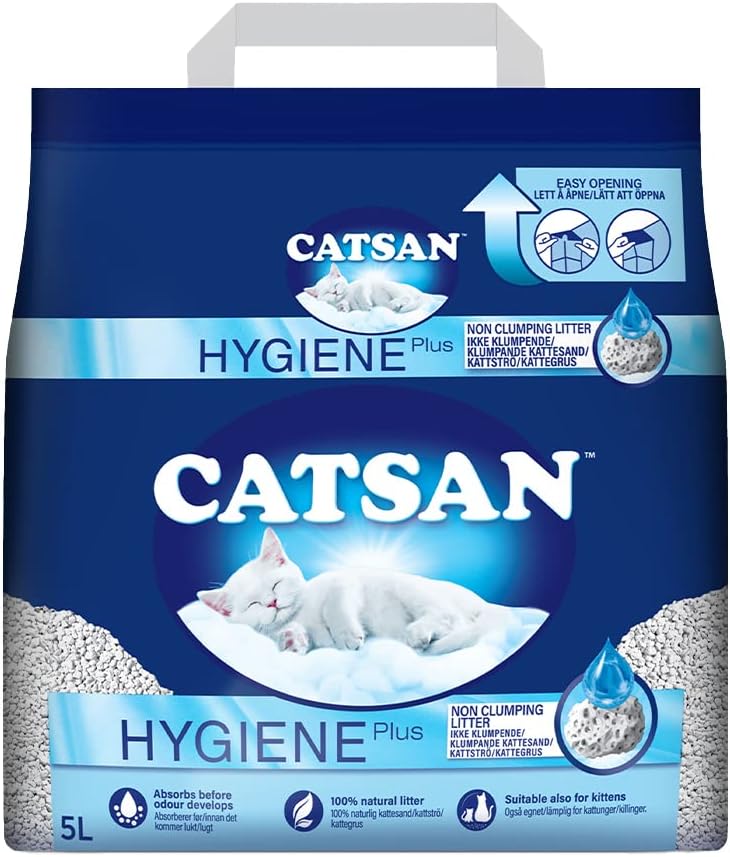 Catsan Hygiene Non-Clumping Odour Control Cat Litter 5L (Pack of 1) - Hungry Tails