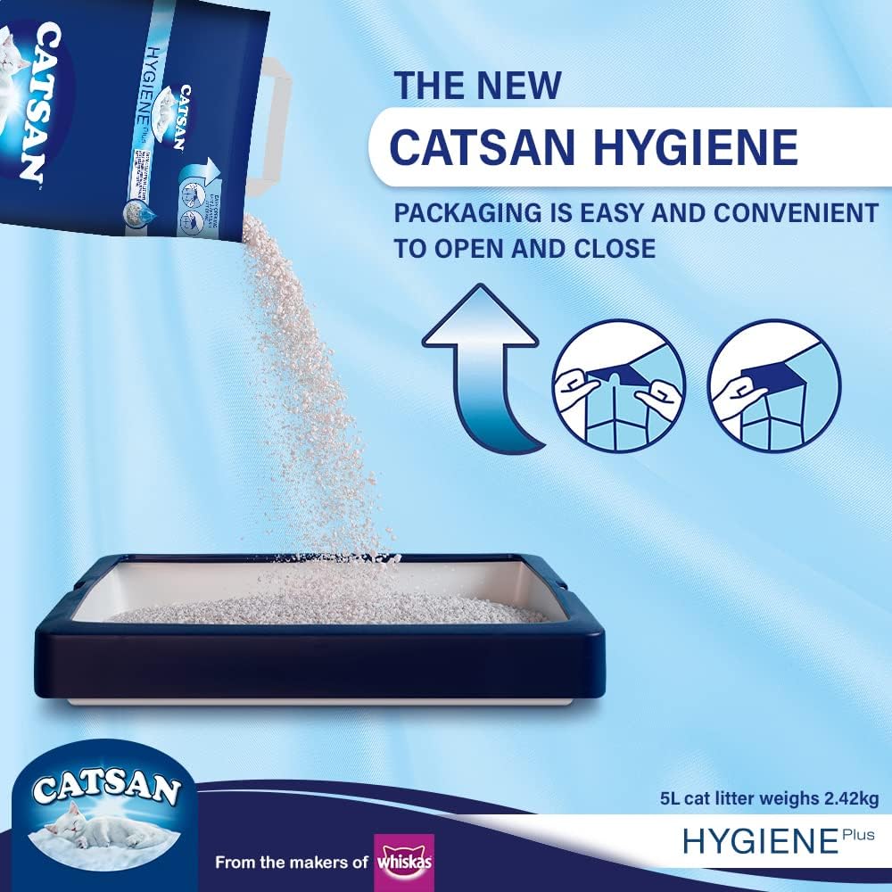 Catsan Hygiene Non-Clumping Odour Control Cat Litter 5L (Pack of 1) - Hungry Tails