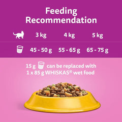 Whiskas 7+ Chicken Adult Dry Cat Food 800g (Pack of 5) - Hungry Tails