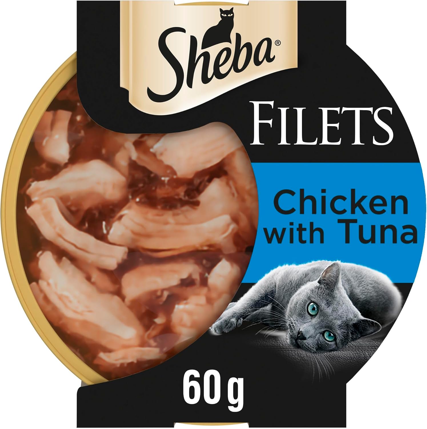 Sheba Fillets Adult Cat Food Tray with Chicken and Tuna in Gravy 60g(Pack of 32)