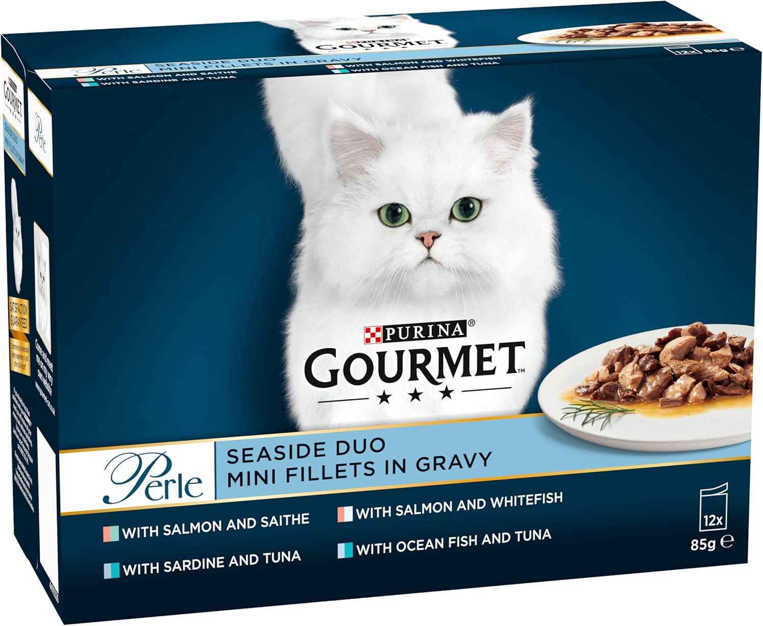 GOURMET Perle Seaside Duo in Gravy Cat Food 12x85g (Pack of 1)