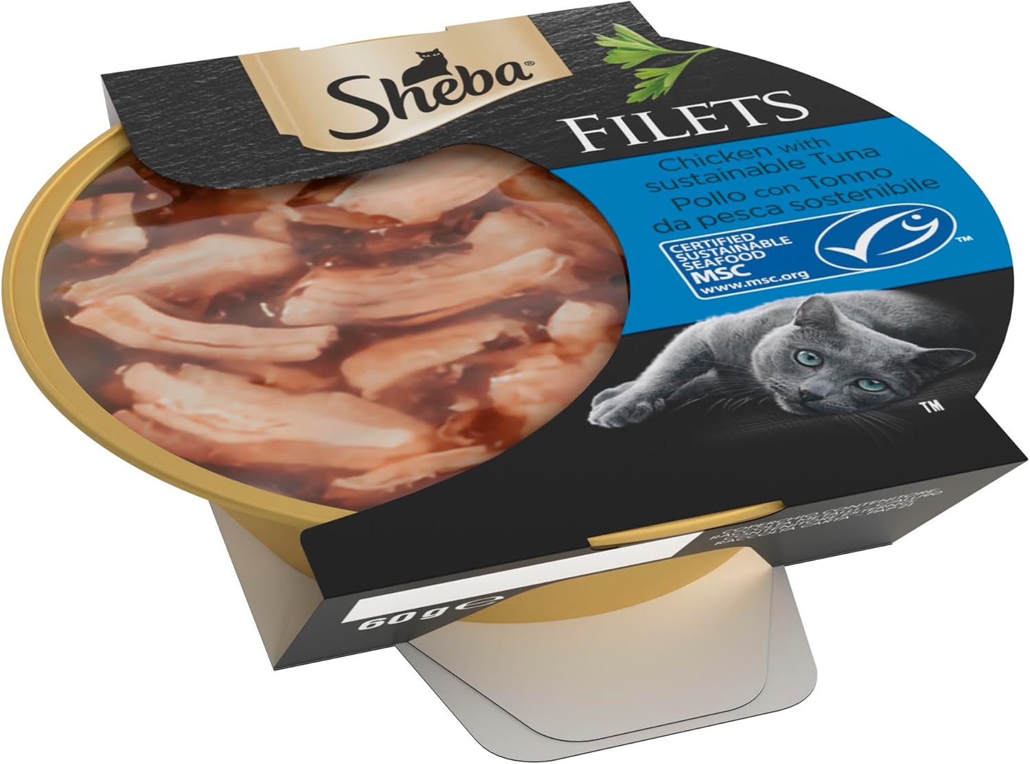 Sheba Fillets Adult Cat Food Tray with Chicken and Tuna in Gravy 60g(Pack of 32)